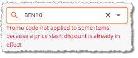 Image showing a partially applied promo code message in the Payment panel of the New Sale page of the eTailPet system.