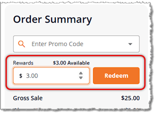 Image showing Reward Credits being applied to a transaction in the Payment window of the New Sale page of the eTailPet system.