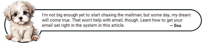 bea - email address setup