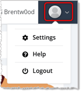 Image showing the Admin User Menu in the upper right of the eTailPet system.