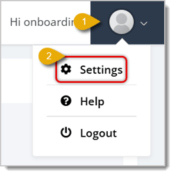 Image highlighting the Settings option under the profile image in the eTailPet system.