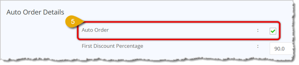 Image highlighting the Auto Order enable checkbox in the Edit store area.