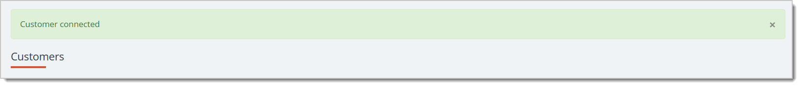 Image showing the Customer connected notification.