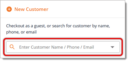 Image highlighting the Enter Customer field in New Sale.