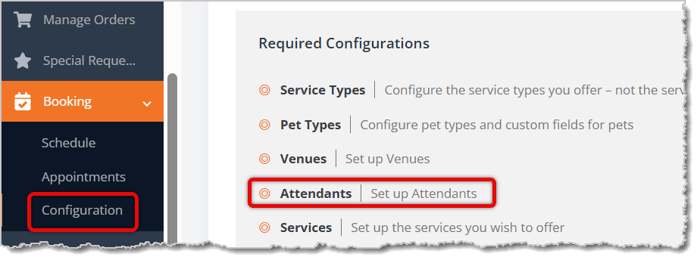 Image highlighting what to click on to access the Attendant List.