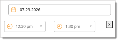 Image of the time duration that will be blocked off.