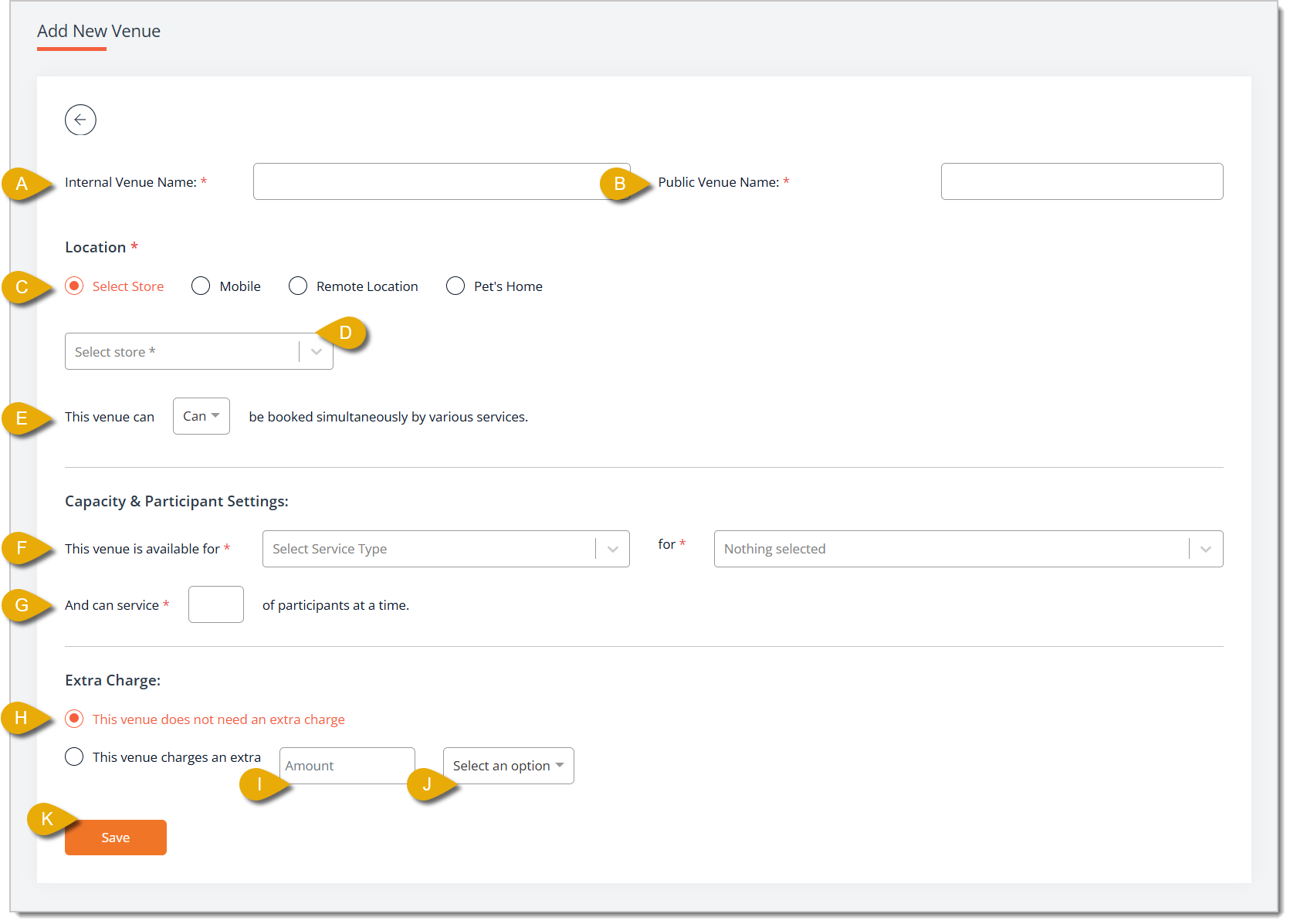 Image of the Add New Venue page.