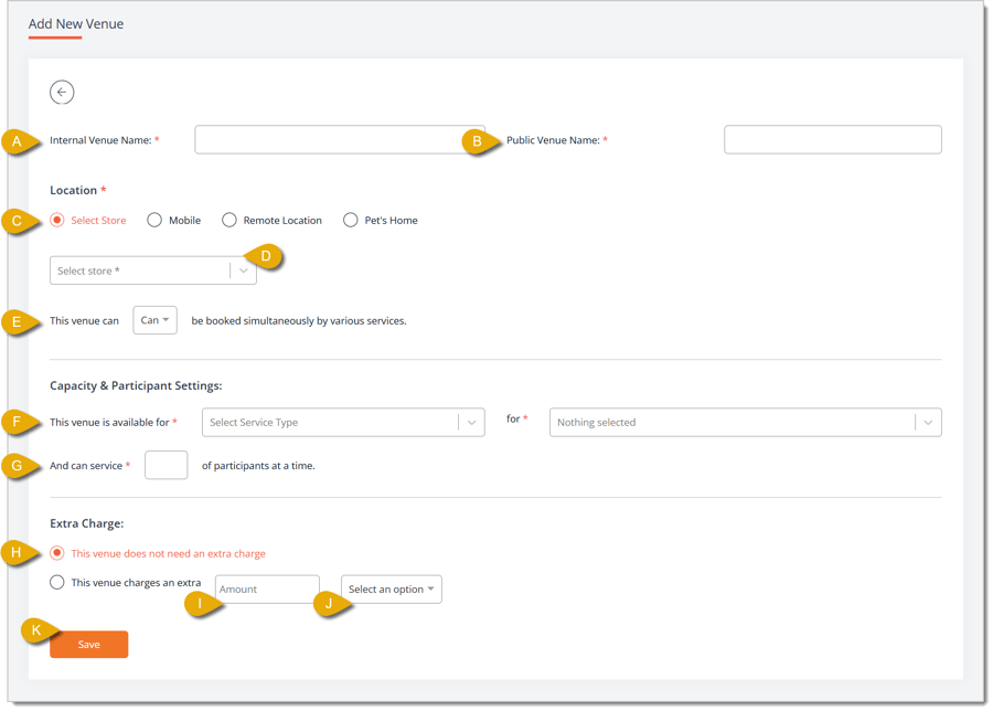 Image of the Add New Venue page.