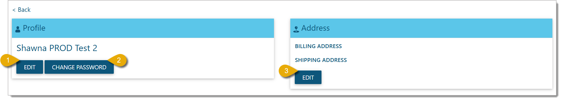 Image of the Profile and Address page.