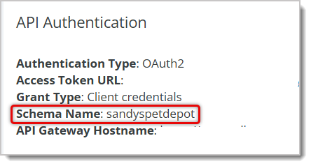 Image highlighting the Schema Name.