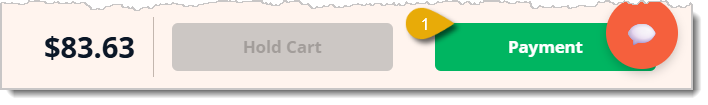 Image highlighting the Payment button in the New Sale screen.