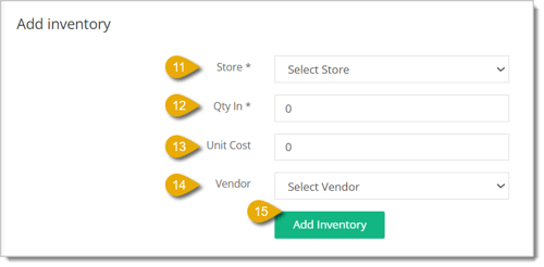 Image of the Add Inventory section in the Inventory tab.