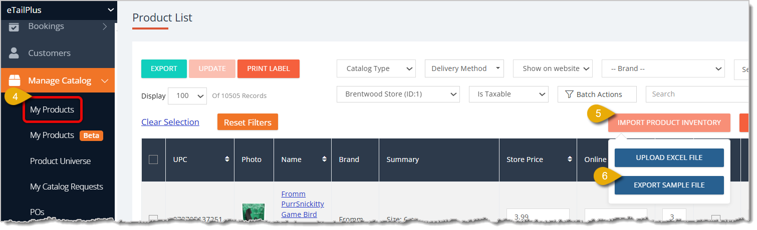 Image highlighting steps 3 to 5 for importing a unit cost.