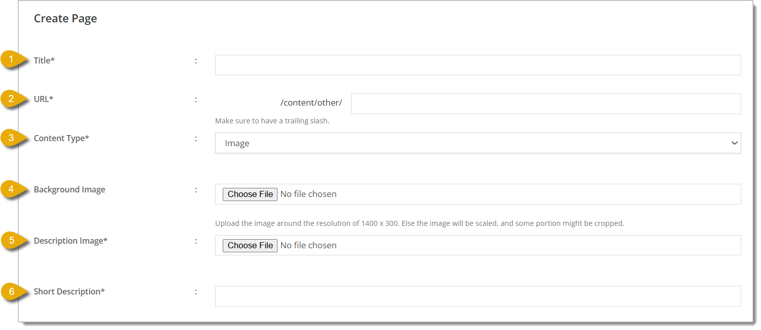 Image showing the first part of the Image Content Page.