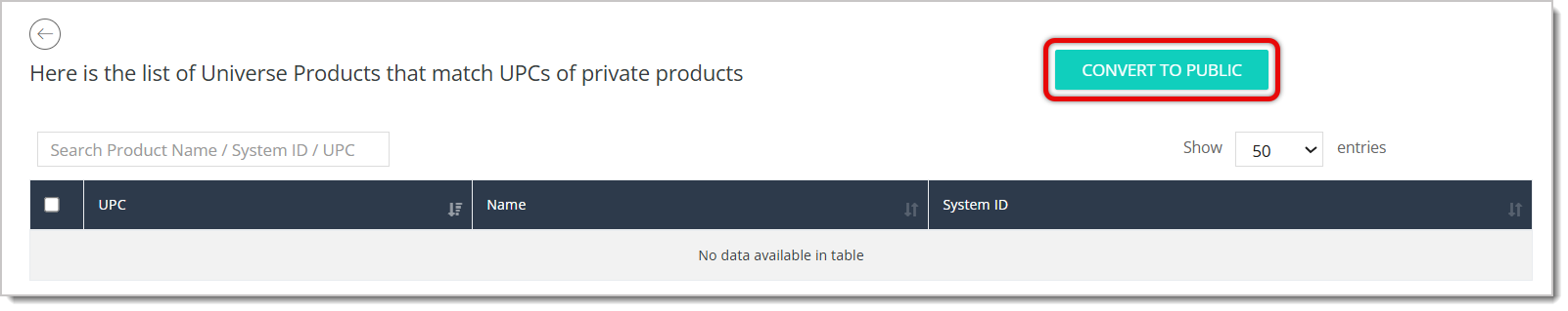 Image highlighting the Convert to Public button.