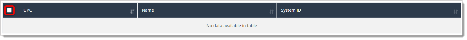 Image highlighting the checkbox in the column header of the table in the Convert Private Products area.