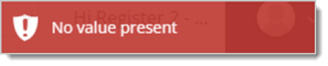 Image of the No Value Present error message.