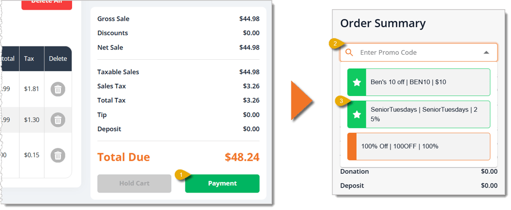 Image of both the New Sale Screen and the Payment window.