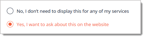 Image of the Yes and No options at the top of the Extended Behavior Information page.
