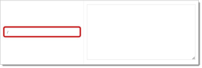 Image highlighting the column that has "/" in it.