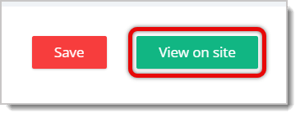 Image highlighting the View on Site button in the Local Home Delivery Eligibility Page customization screen.