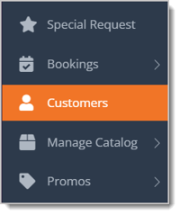 Image highlighting the Customers selection in the eTailPet main menu.