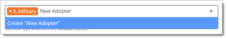 Image showing the Create popup in the Select Eligible Customer Types field of the Create New Price Slash / Promo Code form.