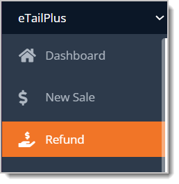 Image highlighting the Refund tab in the eTailPet Dashboard.