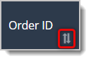 Image highlighting the Sort button in the data table of the Product tab.