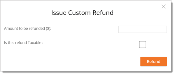 Image of the Issue Custom Refund window.
