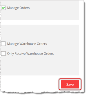 Image highlighting the Save button in the Permissions page.