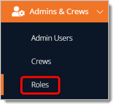 Image highlighting the Roles selection in the eTailPet main menu.
