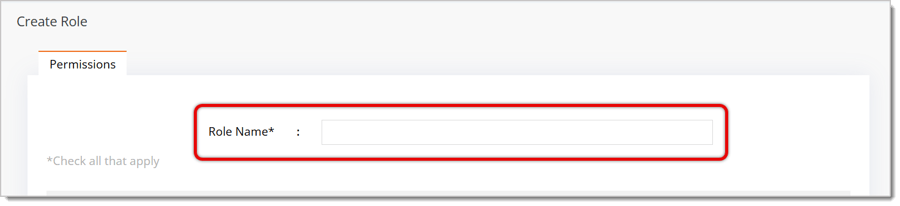 Image highlighting the Role Name field in the Create Role page.