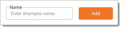 Image showing the field that appears when you click on the Add New Shampoo button in the Shampoo Selections page.