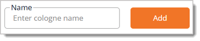Image showing the field that appears when you click on the Add New Cologne button in the Cologne Selections page.