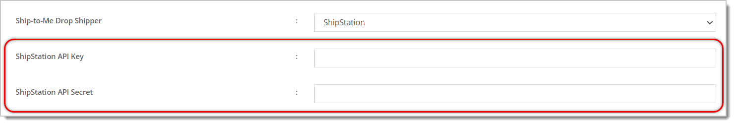 Image highlighting the API Key and API Secret fields.