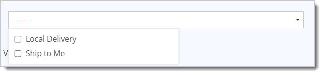 Image of the Local Delivery and Ship to Me options in Select Delivery Group Methods.