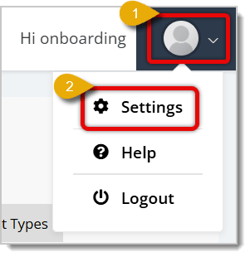 Image highlighting the selections to open Settings in the eTailPet system.