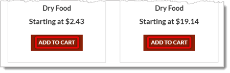 Image highlighting the text color of buttons on a eTailPet website.