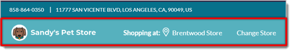 Image highlighting the bottom header in a eTailPet website.