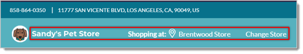 Image highlighting the text color of the header in a eTailPet store.
