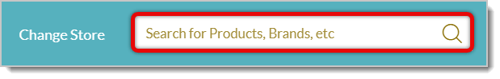 Image highlighting the Search bar in a eTailPet website.