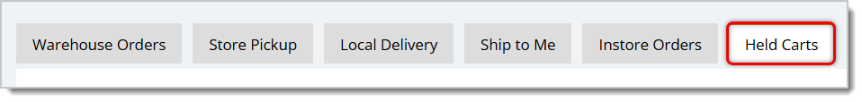 Image highlighting the Held Carts tab in the eTailPet Dashboard.