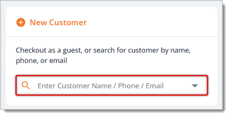 Image highlighting the Search Customer field in the eTailPet Register.