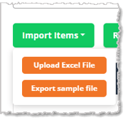 Image showing the Import functions on a Purchase Order in the eTailPet system.