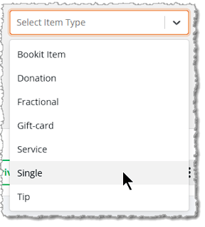 Image showing the item type filter of the My Products page in the eTailPet system.