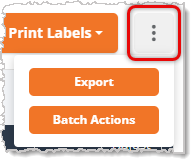 Image showing the Action Menu functions on the My Products page of the eTailPet system.