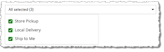 Image showing Delivery Methods you can set for a product in the eTailPet system.