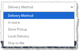 Image showing the Delivery Methods in the Sales tab of a product in the eTailPet system.