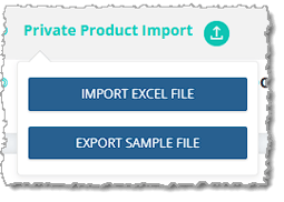 Image showing the Private Products Import functions on the Product Manager page of the eTailPet system.